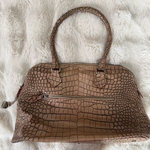 Dooney & Bourke Tan Crocodile Shoulder Bag
